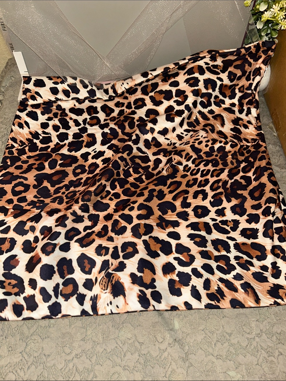 Two Leopard Print Throw Pillow Cases Brown & Black